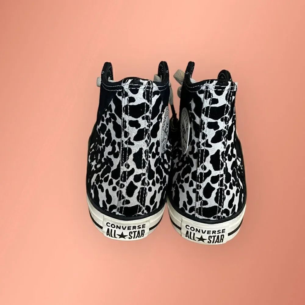 Converse Chuck Taylor All Star Quarter Split Suede Leopard Print Sneakers - Picture 3 of 11